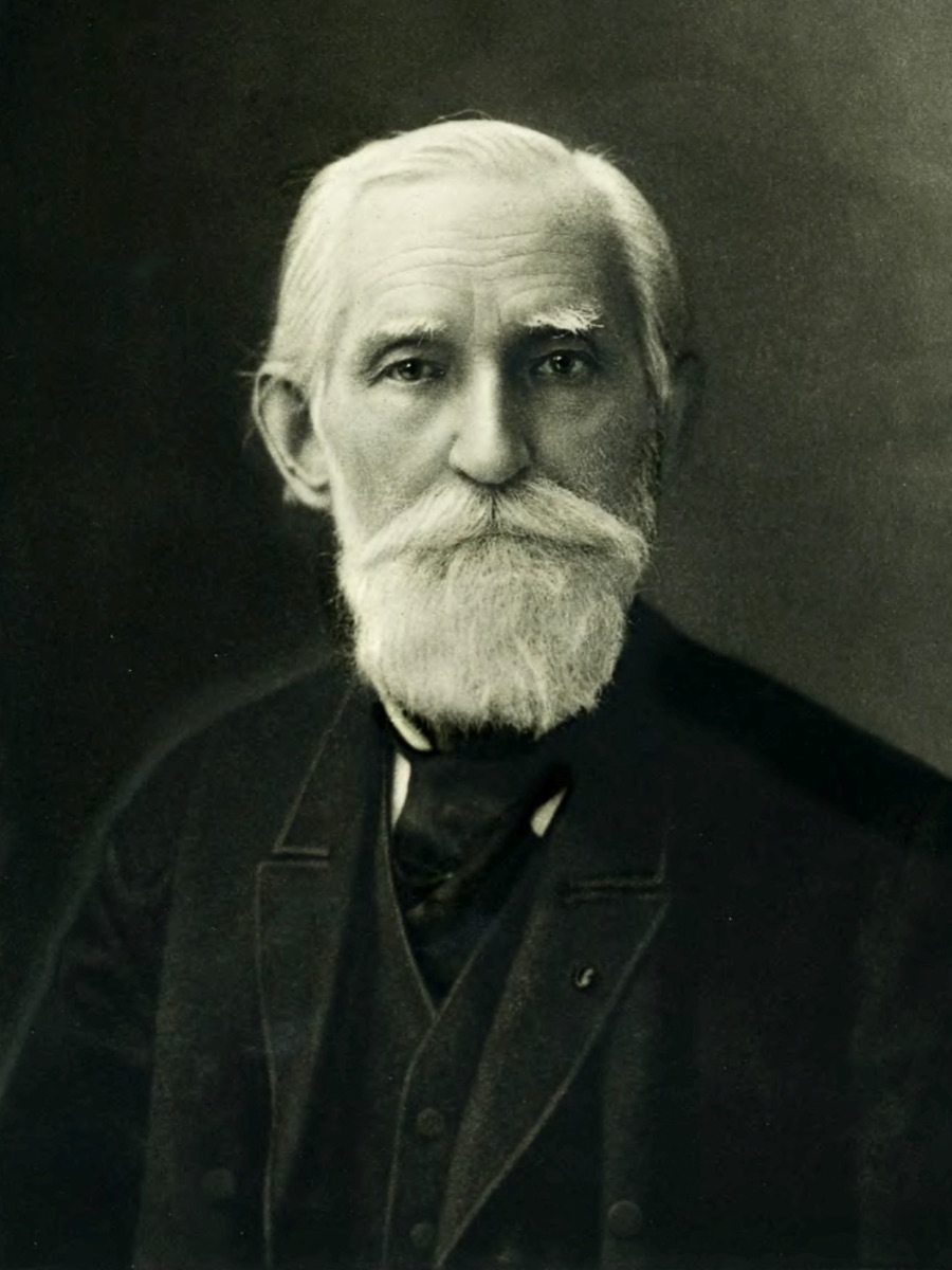 Black-and-white photographic portrait of Russian mathematician Pafnuty Lvovich Chebyshev (1821 to 1894).